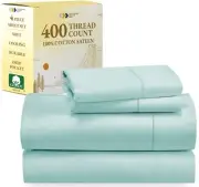 California Design Den 400 Thread Count Natural 100% Cotton Sheets King Bed Sh...