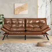 Levede Sofa Bed Futon Recliner Lounge Couch Convertible PU Faux Leather 3 Seater