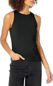 [The Drop] Women's Valerie Cutaway-Neck Racerback Rib Knit Tank Top, Black, 3X, Plus Size