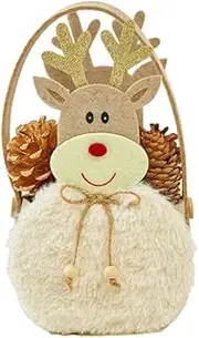 Lyaciomn Christmas Candy Bag Reindeer Bag Winter Gifts Bag- Design Supplies for Christmas Winter White