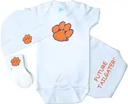 Future Tailgater Clemson Tigers 3 Piece Baby Clothing Set