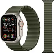 Ocean Sport Solo Loop - Compatible with Apple Watch Ultra 2 / Ultra Band 49mm 45mm 44mm 42mm for iWatch Bands Series 9/8/7/6/5/4/3/2/1 SE Men Women, Soft Silicone Breathable Waterproof Stretchy Strap