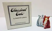 Dept 56 Classical Cats Lucy & Ethel Grey & Red Striped Cats #22632 Old Stock