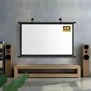 GLGBACAET Home Theater Projector Screen 30" 40" 50" 60" 72" Manual Pull Down Projection Screen 4K HD Wall Ceiling Mount Movie Screen, Easy Pull Out(16:9,72inch)