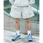 NIKE NSW SHORTS  耐吉 白灰 復古橘勾 網格 泡泡沙 防潑水 抽繩短褲 男款 短褲