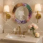 24" Luxury Crystal Cluster Mirror | Raw Amethyst,Quartz, and Green Quartz Frame