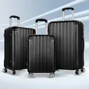 ALFORDSON Luggage Suitcase Sets 3PCS Trolley TSA Carry on Hard Case Black