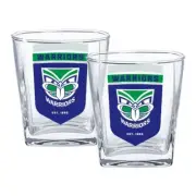 126749 NEW ZEALAND WARRIORS NRL TEAM LOGO SET OF 2 250ML SPIRIT SCOTCH GLASSES