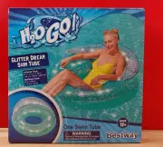 Bestway H20 Go Glitter Dream Swim Tube w/ Backrest And Handles Pool Float 41x41"