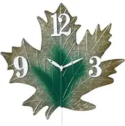 Outdoor Garden Wall Clock, Vintage Old Leaf Design Iron Art Garden Clocks Outdoor Waterproof Indoor Clock Metal Sheet 8 Inches