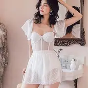 One Piece Swimsuit Women Swimwear with Push Up Beach Outings Female Fairy Fan White Sexy Shaded