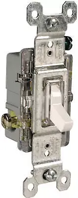 Legrand 660WSLGCC10 Pass & Seymour Illuminated Toggle Switch, SP, Grounding,