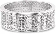 [Glitz Design] Five Row Wedding Band White Gold Rhodium Finish CZ