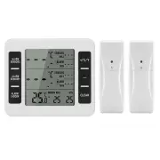1Set Freezer 2 Remote Sensors Alarm Low Temperature Refrigerator Clock H8R5
