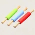 6xSilicone Rolling Pin Pizza Dough Maker Rolling Dowel Dough Roller Red