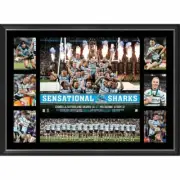 CRONULLA SHARKS 2016 PREMIERS FRAMED NRL TRIBUTE FRAME GALLEN TOWNSEND ENNIS