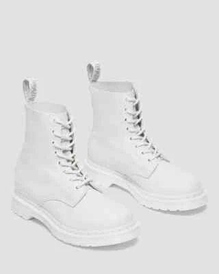 Dr. Martens Women's 1460 Pascal Mono Lace Up Boots in Optical White, J1(B160T)