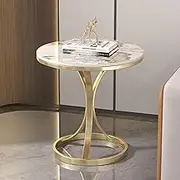 Bedside Tables with Metal Legs,Modern Round Small Side Table for Sofa,Couch,Coffee Table for Small Spaces,Living Room, Bedroom, Bedside,B