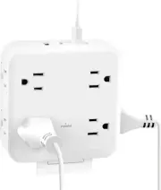BN-LINK Wall Outlet Extender w/ 3 USB Ports 8 Outlets,Multi Plug Outlet Splitter
