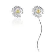 3PCS Copper Woman Fashion Jewelry Simple Retro Chrysanthemum Long Tassel Earrings