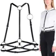 NEW $590 ALEXANDER MCQUEEN MCQ Black Leather BODY HARNESS Silver Hardware BELT