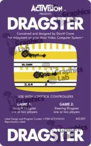Replacement Game Cartridge Label - Dragster for Atari 2600