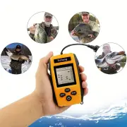 TL88E Portable Fish Finder Real-time Sonar Sensor LCD Display Water Depth Fish Location 200kHz Ultrasonic Underwater Fis