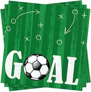 Football Napkins Pack of 50 Paper Napkins 33 x 33 cm Party Napkins for Football Party, Children's Birthday, Back to School, Graduation