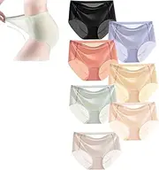 [TTCPUYSA] Ultra-Thin Non-Marking Ice Silk Underwear,Ice Silk Panties Invisible Panties,Leak-Proof Stretchable Breathable Sport Invisible Panties,Seamless Panties for Women (7Pcs, L)