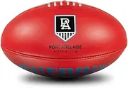 Sherrin Port Adelaide AFL Team Leather Football, Red, Size 5