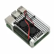 CNC Aluminum Alloy Shell Cover Silver Case + Cooling Fan Fit For Raspberry Pi 4