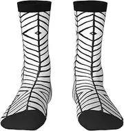 [Ghjkfbf] Black And White Boho Print Novelty Unisex Socks Colorful Stylish Crew Socks Casual Dress Gifts For Men Women