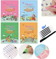 4X Magic Practice Copybook Magical Pen, Number Tracing Book Reusable Handwriting