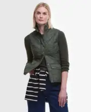 $160 NWT BARBOUR WOMEN’S OTTERBURN GILET VEST OLIVE GREEN SZ 10 US and 14 UK