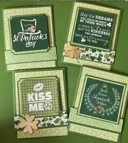 St. Patricks Day Assorted Card Kit 4 - Kiss Me Clover Leprechaun Hat NEW