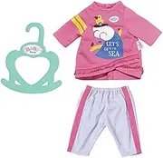 BABY Born Little Casual Outfit Pink for 36 cm Dolls - Easy for Small Hands, Creative Play Promotes Empathy and Social Skills, for Toddlers 2 Years and Up - includes Dress, Leggings, and Hanger