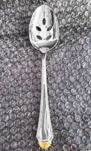 ONEIDA HENLEY GOLD Pierced Table Spoon 8.5" NEW NEVER USED 18/10 Stainless
