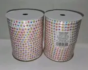 Bright Cupcake Design 1/4" x 100 ft Offray Curling Ribbon Set Of 2 Rolls