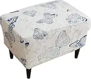 Eco-Ancheng Chair Cover Stretch Ottoman Cover Rectangular Storage Ottoman Slipcover Footrest Stool Covers Ottoman Slipcovers for Foot Stool with Nonslip Elastic Bottom