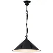 Industrial Chain Pendants Lights Black Ashford 37cm Tapered Shade Edwardian Lighting Inspirations