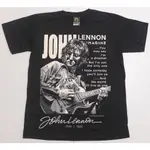 【MR.17】JOHN LENNON 約翰藍儂THE BEATLES披頭四 IMAGINE 黑色搖滾短袖T恤(N296)