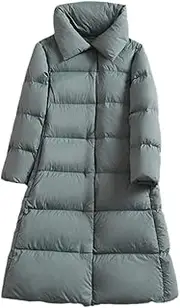 [Jegsnoe] Women Down Jacket Casual Loose Parka Coat Lightweight Warm Long Snow Overcoat