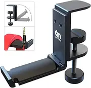 6amLifestyle [2022 Newest Version] Foldable Headphone Stand Hanger Under Desk Clamp with Cable Organizer Save Space Metal Headphone Headset Holder for Universal Headphones PS4 PC Headsets, 6A-1203BK