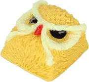 Custom Keycap Hand Carved Owl Pattern OEM R4 Gaming Resin Replacement Keycaps for Cherry MX Swtiches Mechanical Keyboard (Yellow)