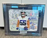 LEIGHTON VANDER ESCH FRAMED SIGNED PHOTO W/ PLAQUE - FIRST NFL TOUCHDOWN