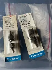 2x Solderless PL-259 UHF - type Connectors for RG58 coax cable radio shack