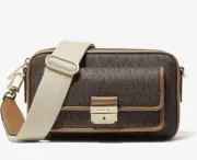 Michael Kors Bradshaw Leather Front Pocket Women's Crossbody Camera Bag Brown