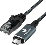 [Thzzhnno] USB C to Ethernet Cable 30FT, Type C to RJ45 Gigabit LAN Network 1Gbps Adapter Cord,Directly Connected,Thunderbolt 3/4 Compatible for MacBook Pro/Air, iPad Pro, iPhone 15 Series,Galaxy S24