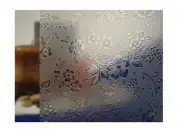 Clear Etched Flowers Static Cling Window Film, 36" Wide x 15 ft