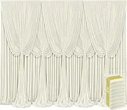 8 Panels Backdrop Curtains for Wedding Party Wrinkle Free Beige Backdrops Curtain Drapes Fabric Decorations Photo Back Drop Cloth for Baby Shower Photography Stage Reception 40ft(W) x 12ft(H)